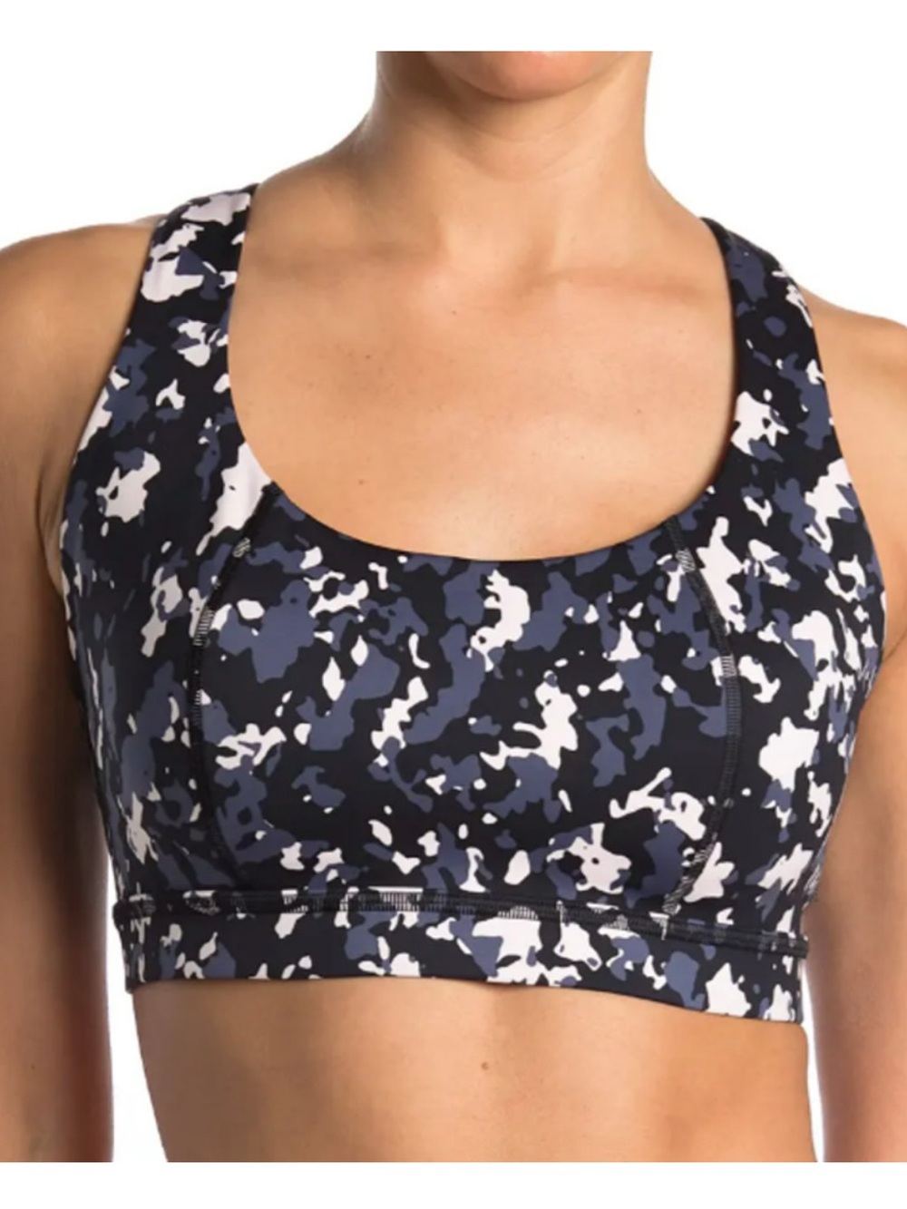 Sweaty Betty Circuit Sports Bra In Black Mini Camo Print Size Medium